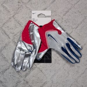 Nike Vapor Jet Gloves 7.0 Football Gloves Mens XL Red Silver Blue USA Receiver